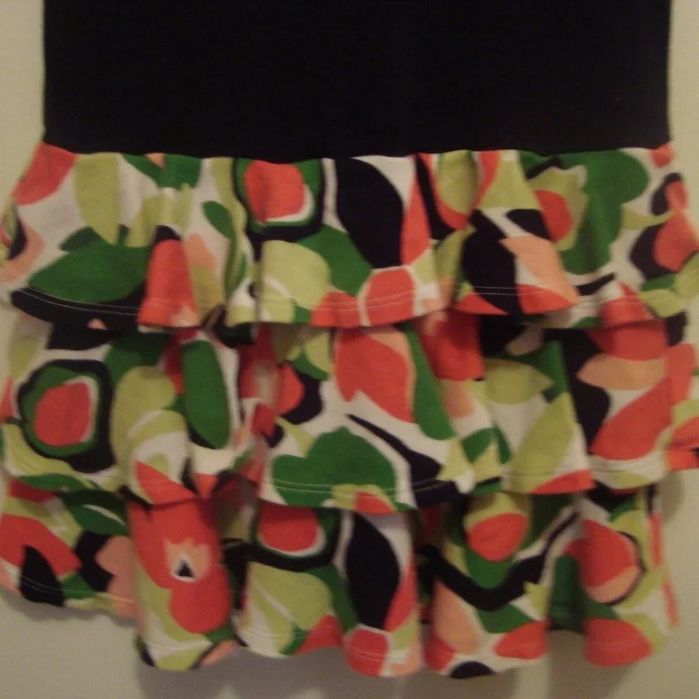 Gymboree Black Dress Colorful Ruffled Tier Bottom 6